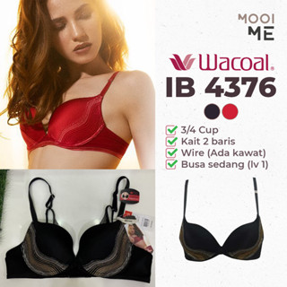 Wacoal Sexy Look Ib4376 เสื้อชั้นใน 3/4 คัพลวด (ไม่มีโครง) ลูกไม้โฟม ขนาดกลาง (ลูกไม้)