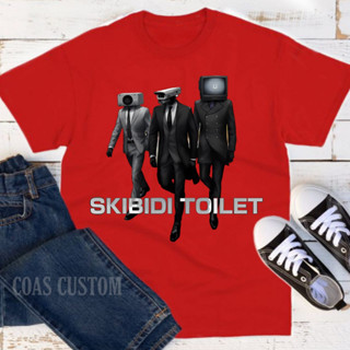 เสื้อยืด พิมพ์ลายตัวอักษร Skibidi เหมาะกับใส่ในห้องน้ํา สําหรับเด็ก