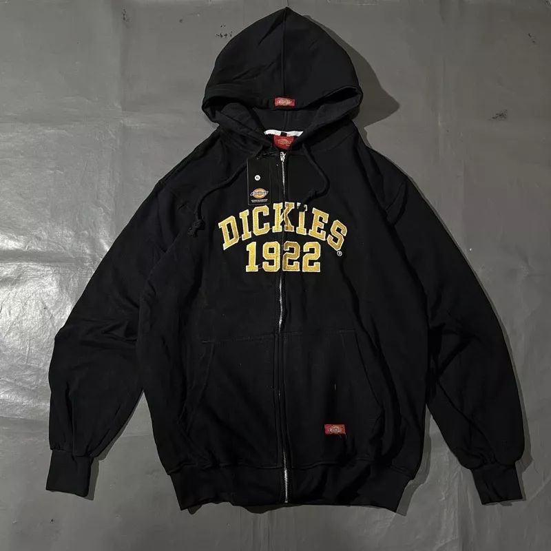 Dickies 1922 เสื้อกันหนาว มีฮู้ด มีซิป สีดํา พรีเมี่ยม