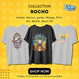 เสื้อยืด ลาย Nickelodeon Rockos สไตล์วินเทจ แฟชั่นทันสมัย สําหรับเด็กผู้ชาย และเด็กผู้หญิง