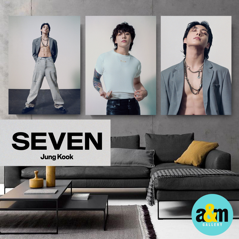 โปสเตอร์ไม้ Jungkook BTS SEVEN Version I K-POP Room Wall ตกแต่ง I K-POP Room Wall Display Room Wall Decor - A&M