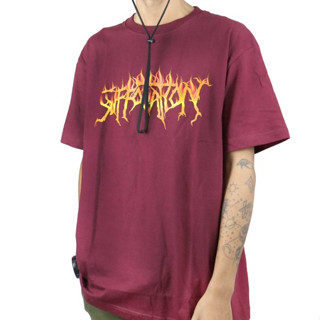 เสื้อยืด SUFFOCATION - โลโก้ไฟร์ สีแดงเข้ม