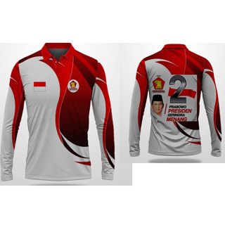 เสื้อโปโล แขนยาว ลายศิลปะ Gerindra 7th Party