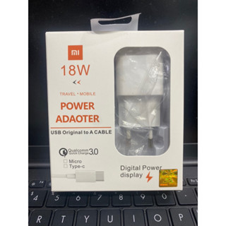 อะแดปเตอร์ชาร์จ และสายเคเบิลชาร์จเร็ว 18WATT MICRO TYPE C สําหรับ XIAOMI MDY-08-E1