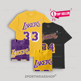 เสื้อยืดบาสเก็ตบอล ลาย NBA LA LAKERS NO 33 Kareem Abdul Jabbar CLASSIC Players Edition