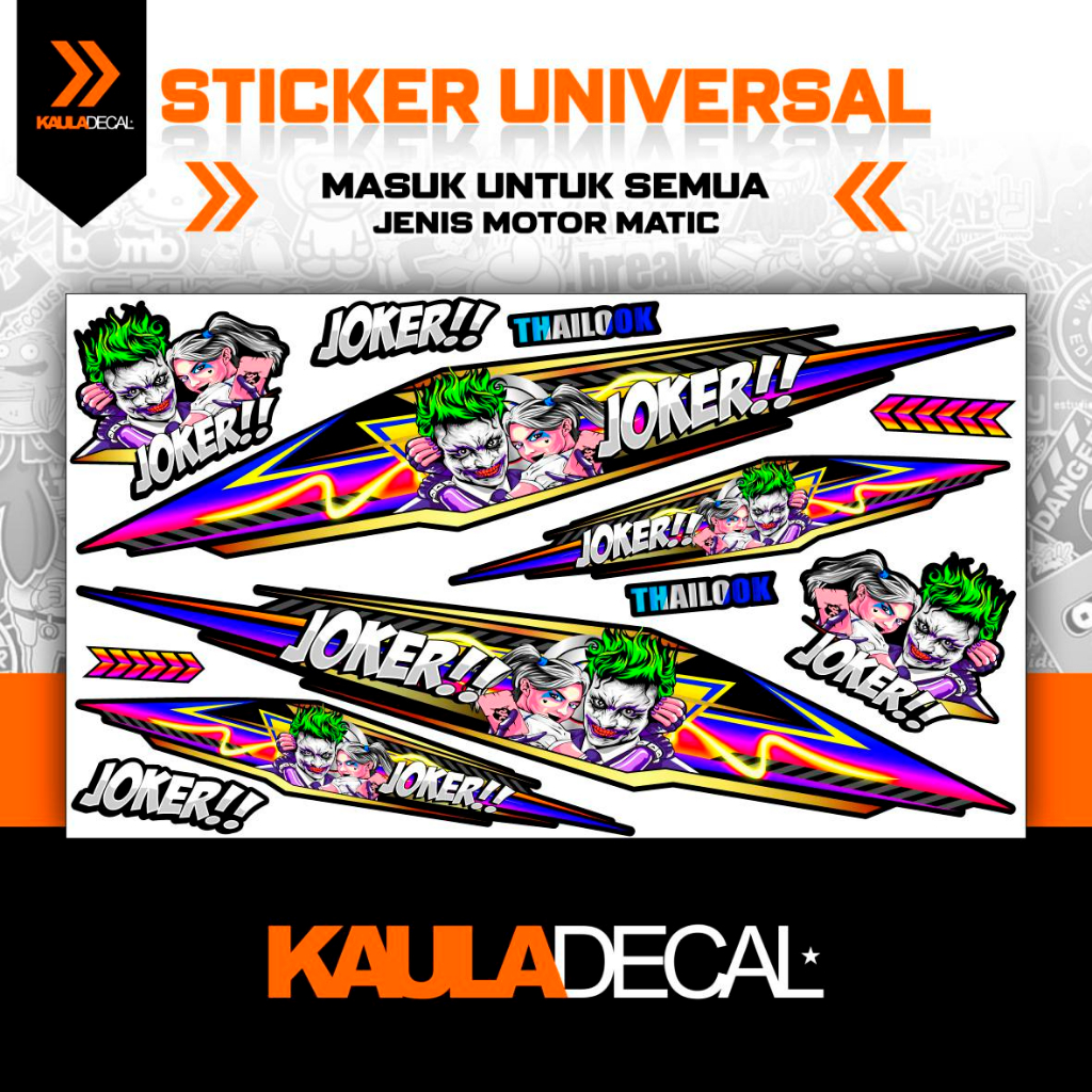 All IZIOMATIC STRIPING STICKER MOTIF 656 / UNIVERSAL MATIC / สติ๊กเกอร์ / BEAT / VARIO / SCOOPY / FINO / AEROX / SUZUKI NEX / NMAX / PCX / FAZIO / FREEGO / FILANO / ฯลฯ / JOKER