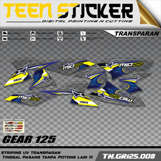 Striping GEAR 125- แถบโฮโลแกรม โครเมี่ยมไวนิล UV ใส Yamaha GEAR 125 NEW 08 VIRAL