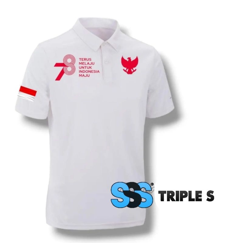 78th Anniversary Collar T-Shirt with GARUDA Symbol of the 17th Anniversary of the Republic of INDONE