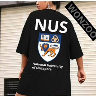 เสื้อยืด คุณภาพดี พิมพ์ลาย NUS NATIONAL UNIVERSITY OF SINGAPORE