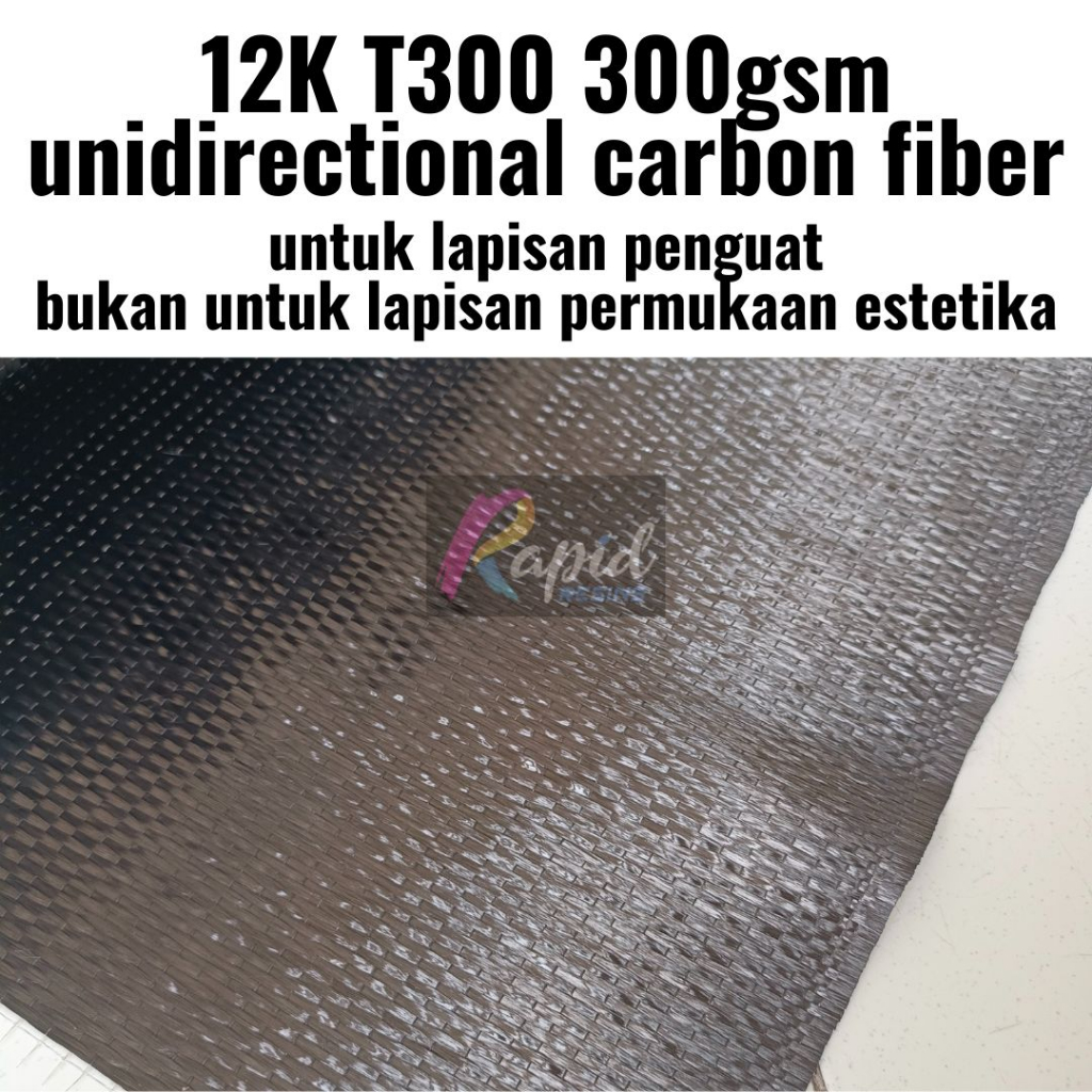 คาร์บอนไฟเบอร์แท้ 12K T300 Unidirectional Unidirectional 300gsm Reinforce คาร์บอนไฟเบอร์คอนกรีตเสริม