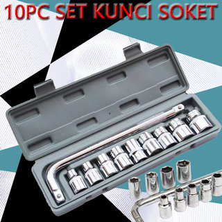 Tool Kit 10 In 1 Kunci Sock - Pas - SHOCK - Sok Obeng Alat Bengkel Set