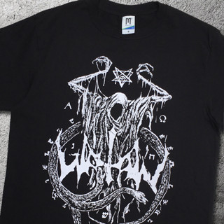 เสื้อยืด พิมพ์ลายโลโก้ Watain DEVIL SNAKE