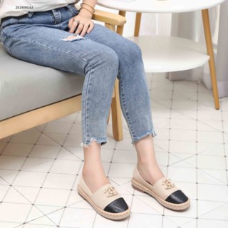 Z618080ใหม่ CH L090 Espadrille รองเท้าส้นแบน