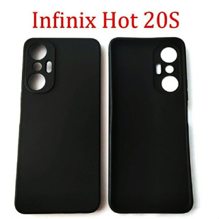 เคสนิ่ม เนื้อแมตต์ สีดํา สําหรับกล้อง INFINIX HOT 20s