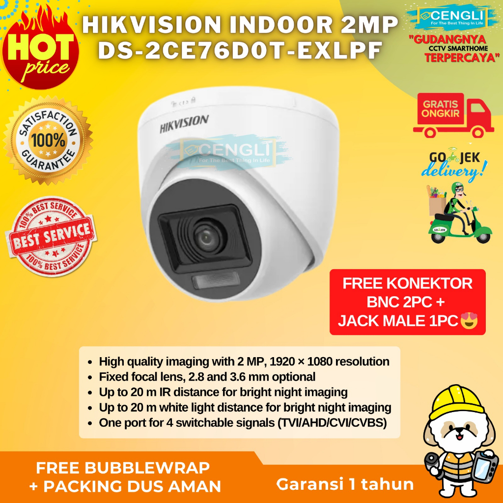 ใหม่ Hikvision DS-2CE76D0T-EXIPF Indoor 2MP CCTV Camera พร้อมการรับประกันอย่างเป็นทางการ