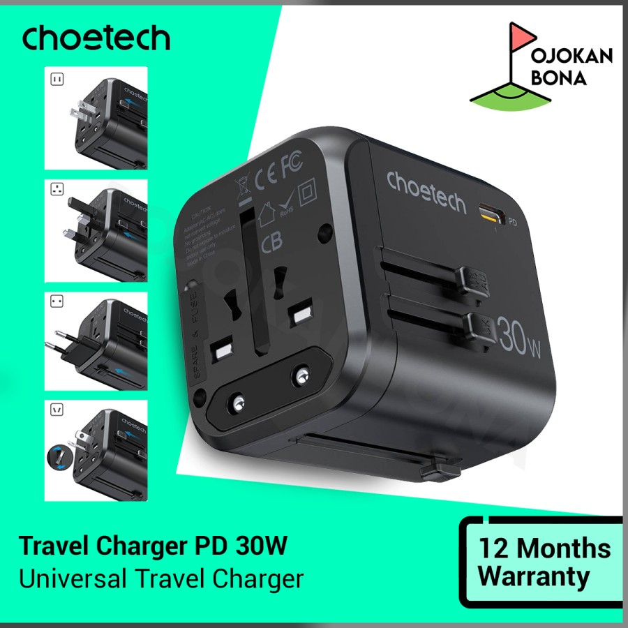 Choetech Adapter Wall Charger PD 30W Universal Travel Charger