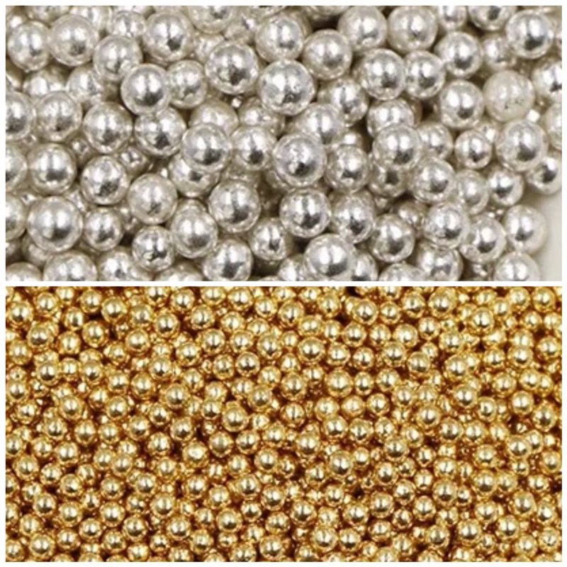 Sprinkle Silver & Shimmer Gold 50gr & 100gr ตกแต่งเค้กวันเกิด