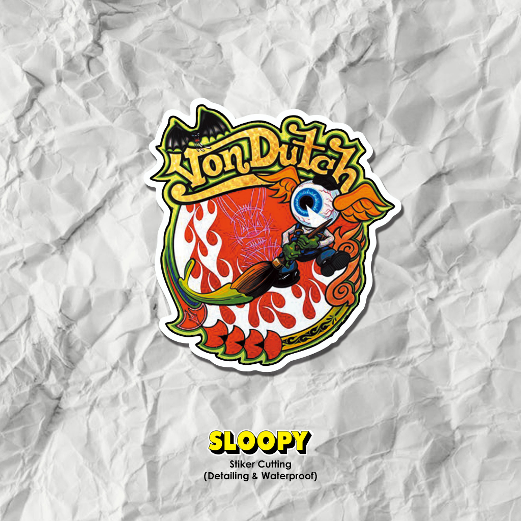 Sloopy - Von Dutch V Sticker หมวกกันน็อคเวสป้า