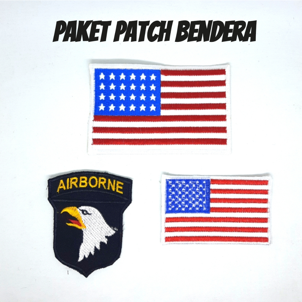 American EMBROIDERED FLAG PATCH PACKAGE CONTAINS 3