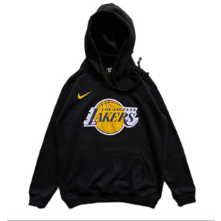 Nike เสื้อแจ็กเก็ต มีฮู้ด ลายโลโก้ LAKERS สีดํา