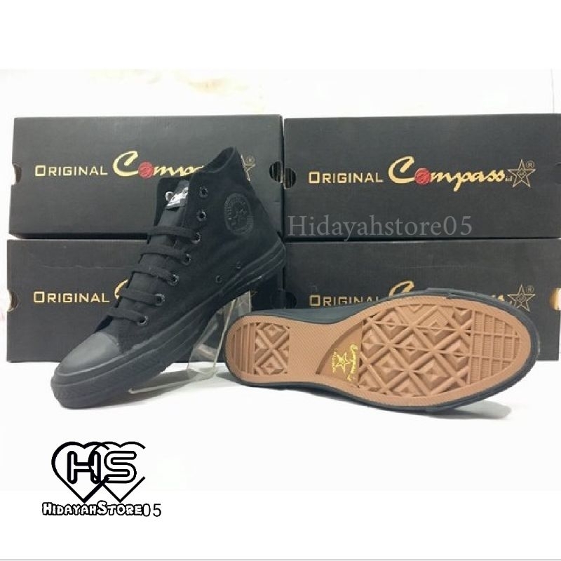 Compass id Original School Shoes 056/HI Plain Black Size 33-43