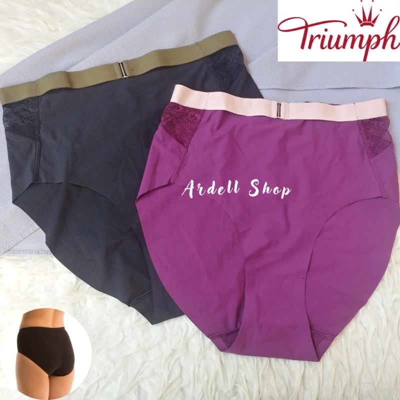 At TRIUMPH กางเกงชั้นใน เอวสูง ลูกไม้ เรียบง่าย สําหรับผู้หญิง ไซซ์ M L
