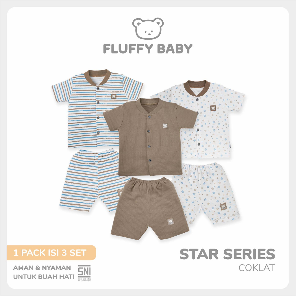 FLUFFY STAR ชุดเสื้อแขนสั้น (3 ชิ้น) SBD3X SRC 123