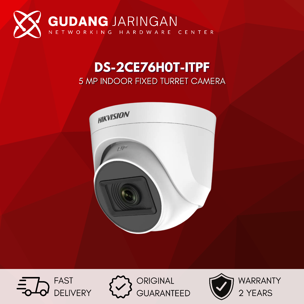 DS-2CE76H0T-ITPF HIKVISION กล้องวงจรปิด Turbo HD ในร่ม 5MP