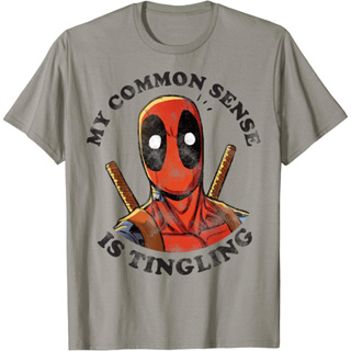 เสื้อยืด พิมพ์ลายกราฟิก Marvel Deadpool Common Sense is Tingling แฟชั่น สําหรับเด็ก และผู้ใหญ่ อายุ 1 2 3 4 5 6 7 8 9 10 11 12 ปี