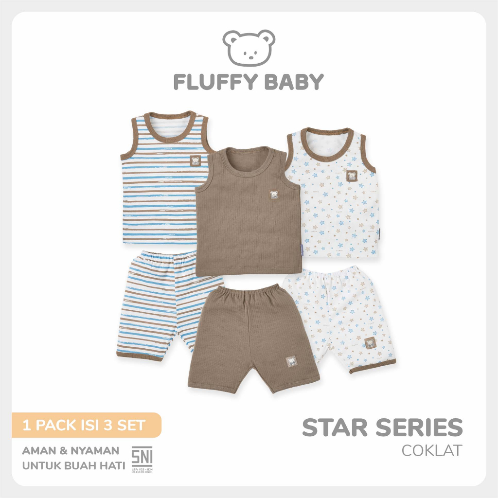 FLUFFY ชุดกางเกง 3/4 STAR (3 คู่) SKD3SB/SKD3XB SRC SML 123