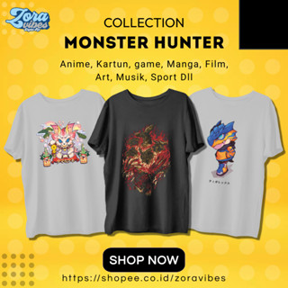 เสื้อยืด พิมพ์ลาย Monster Hunter