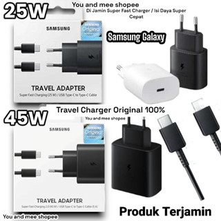 2024 TC PD Charger ORI 15W 25W 45W SAMSUNG Travel Super Fast Charging SUPPORT All TYPE Fastcharger - Super Fast Charging - Original 25W / 45W Charger Adapter - HP Galaxy Fastcharging Plug - หัวชาร์จ - สายเคเบิลข้อมูล TYPE C Usb เพื่อ C