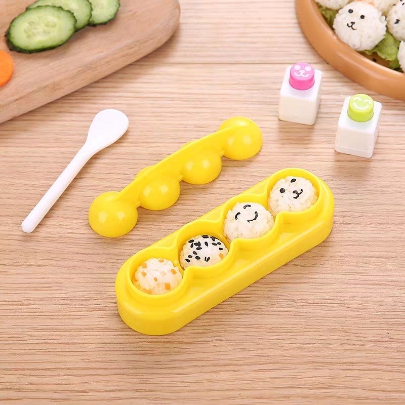 4-HOLE ROUND BENTO MOLD น่ารัก UNIQUE EMOJI BENTO MOLD SEAWEED STAMP PUNCH BENTO