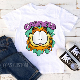 เสื้อยืด พิมพ์ลาย Garfield ฟรีชื่อ สําหรับเด็ก