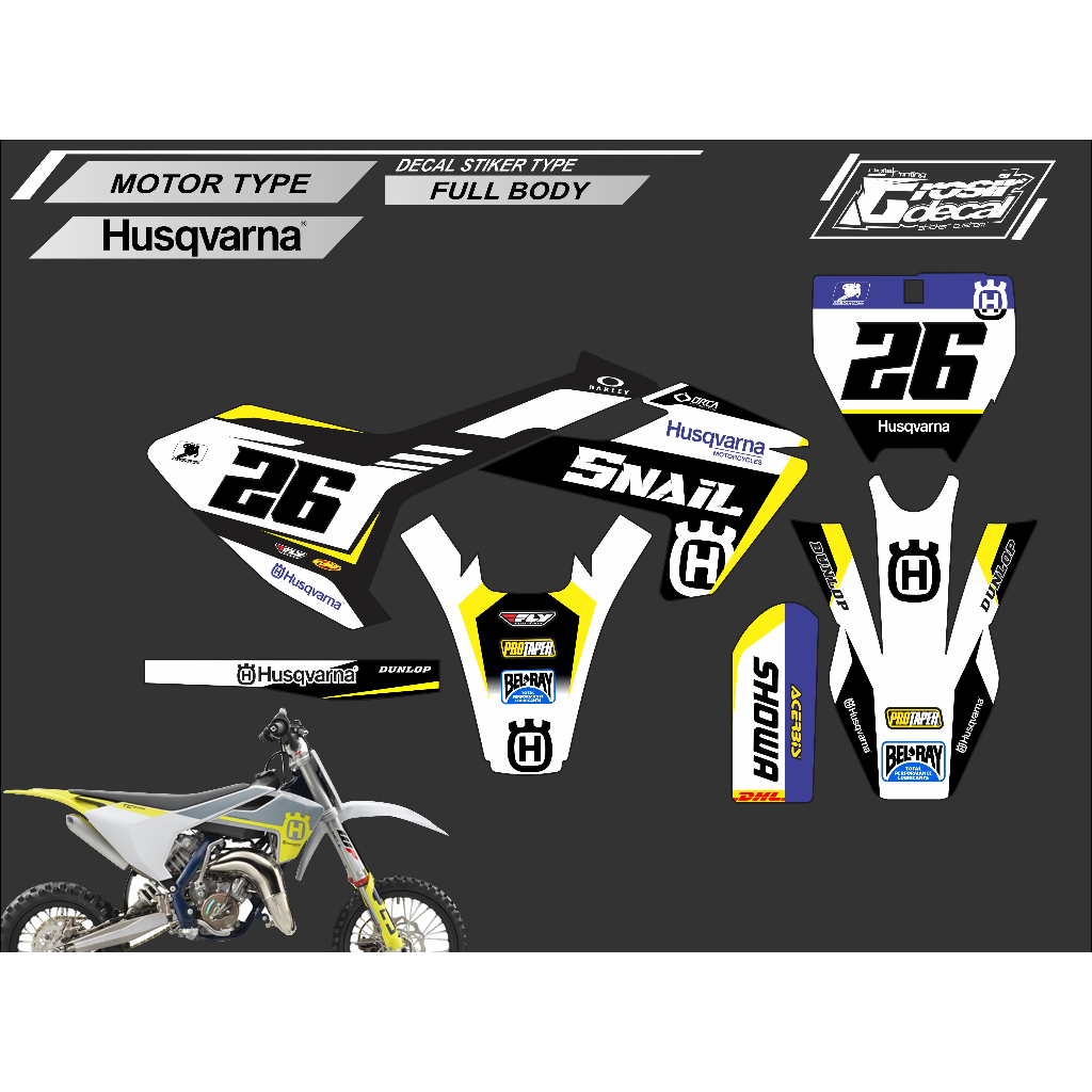 Husqvarna 50cc / 65cc Mini trail Decal Sticker Full Body Free Custom