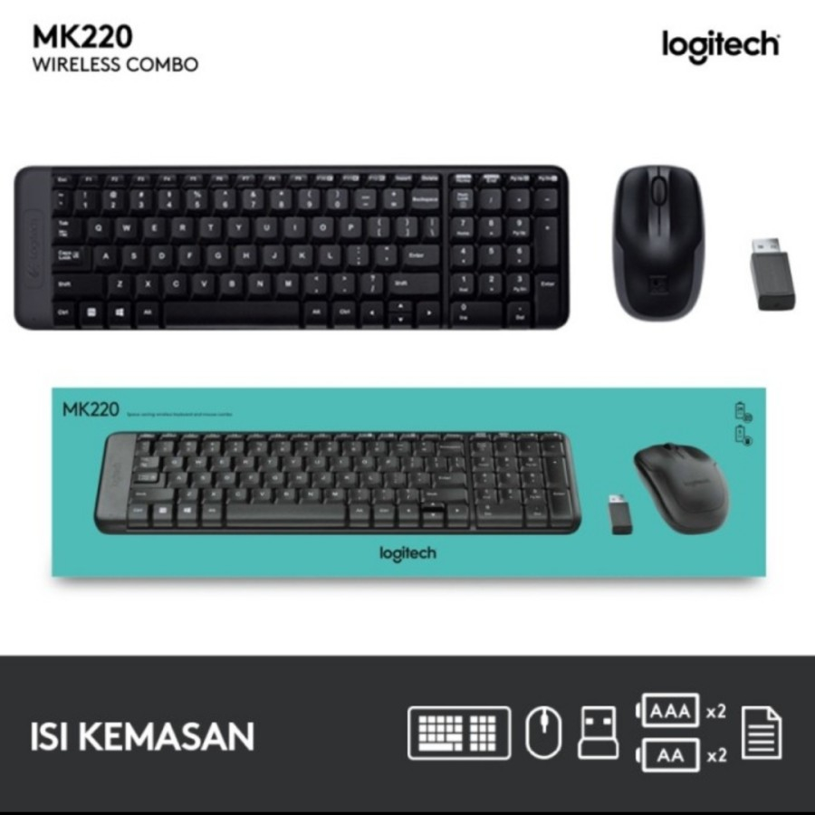LOGITECH MK220 KEYBOARD MOUSE WIRELESS BUNDLE การรับประกันต้นฉบับ