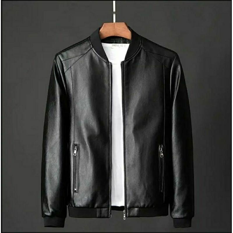 Bomber Jacket Leather Jacket ของแท้ garut Jacket peria Jacket Women Semi-Leather Jacket Trend Jacket