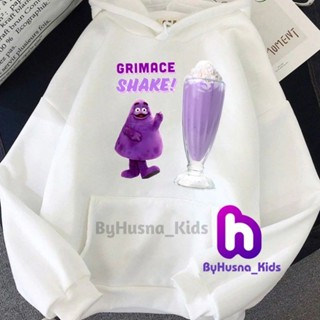 Grimace SHAKE เสื้อแจ็กเก็ต มีฮู้ด พิมพ์ลายตัวอักษร GRIMACE SHAKE วัสดุพรีเมี่ยม สําหรับเด็กวัยหัดเดิน UNISEX