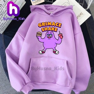 Grimace SHAKE เสื้อแจ็กเก็ต มีฮู้ด พิมพ์ลายตัวอักษร GRIMACE SHAKE วัสดุพรีเมี่ยม สําหรับเด็กวัยหัดเดิน UNISEX