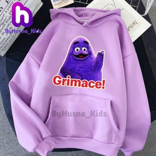 Grimace SHAKE เสื้อแจ็กเก็ต มีฮู้ด พิมพ์ลายตัวอักษร GRIMACE SHAKE วัสดุพรีเมี่ยม สําหรับเด็กวัยหัดเดิน UNISEX