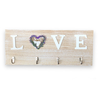 [นําเข้า] ตะขอแขวนเสื้อผ้า สเตนเลส 4 ตะขอ ลาย Love Word F20003 สําหรับตกแต่งกระเป๋า