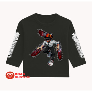 เสื้อยืด แขนยาว ลายเลื่อยโซ่ สําหรับเด็ก