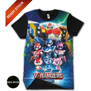 เสื้อยืด พิมพ์ลายการ์ตูน Mini Force V-RANGERS 3 มิติ สําหรับเด็ก REG-R152