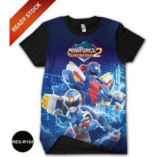 เสื้อยืด ลายการ์ตูน Mini Force Super Dino 3D สําหรับเด็ก REG-R154