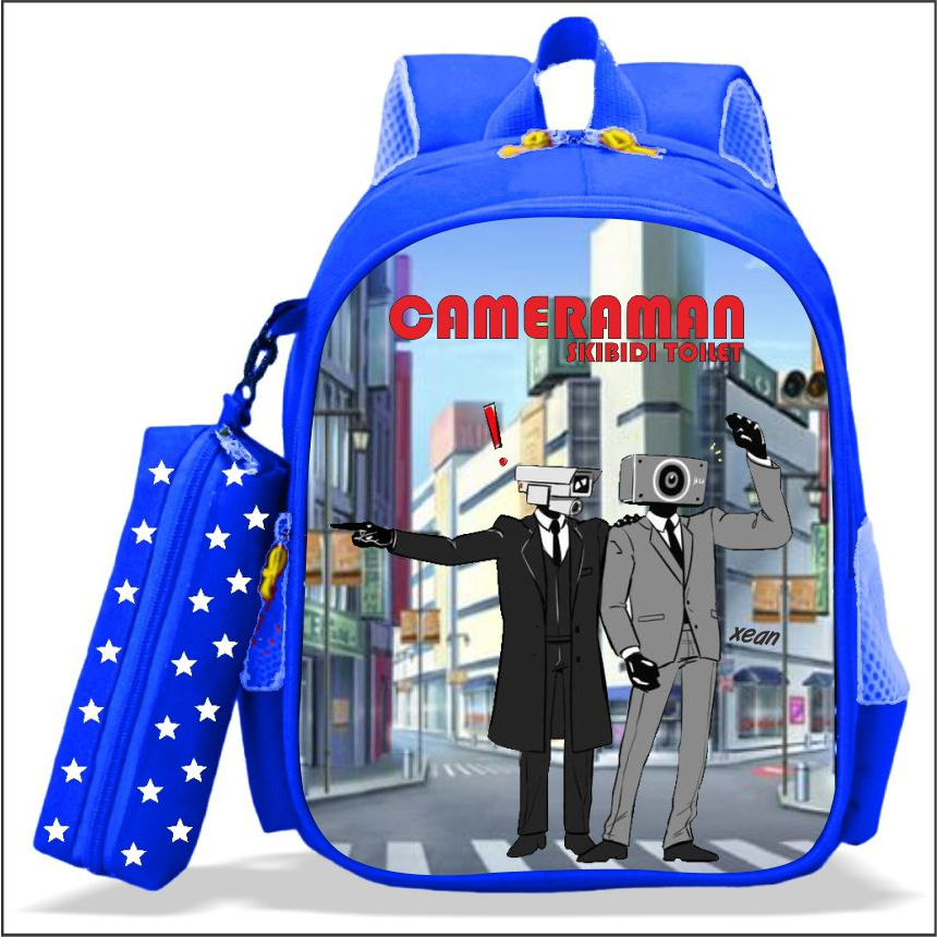 Premium QUALITY CAMERAMAN SKIBIDI TOILET Character CAMERAMAN SKIBIDI TOILET School Backpack และ Bonu
