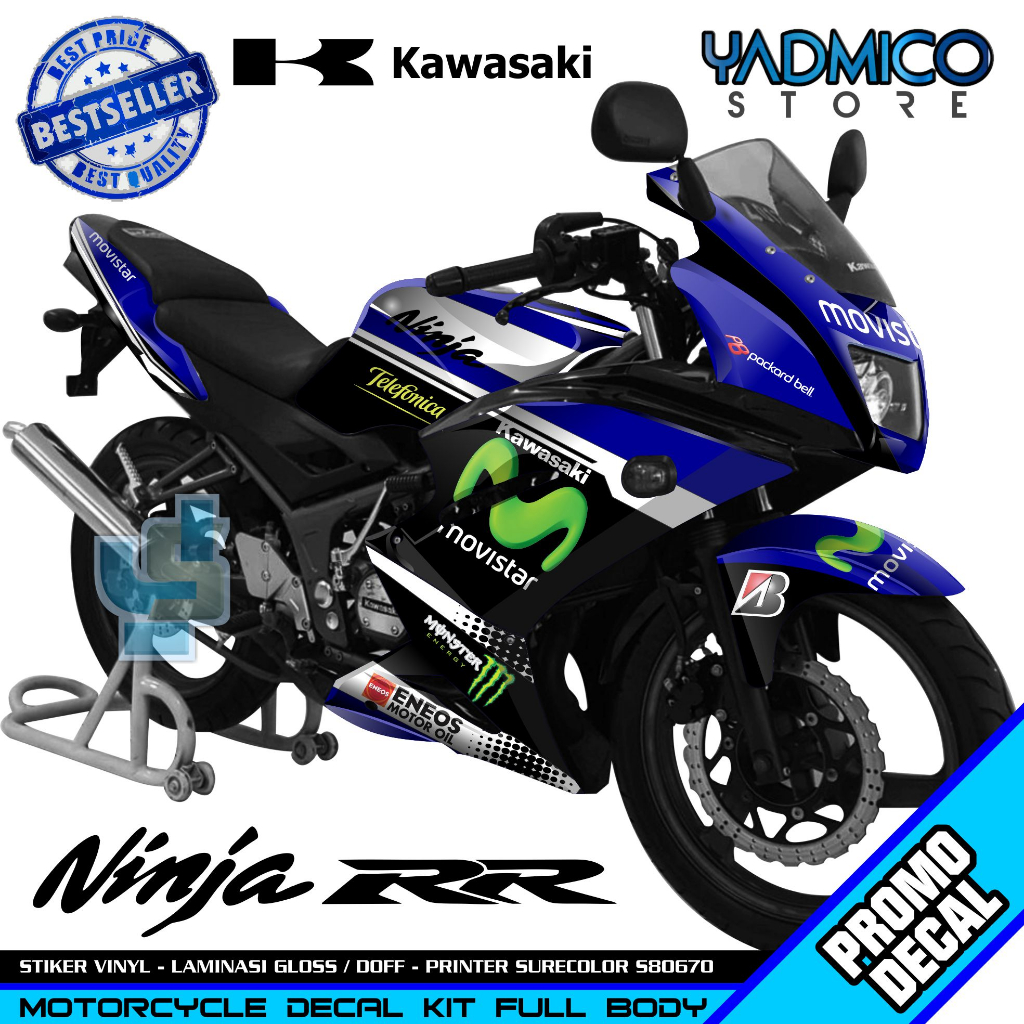 Ninja RR 150 Full Body Decal - Ninja RR Full Body Motorcycle Sticker - Kawasaki Ninja RR 150 Full Bo