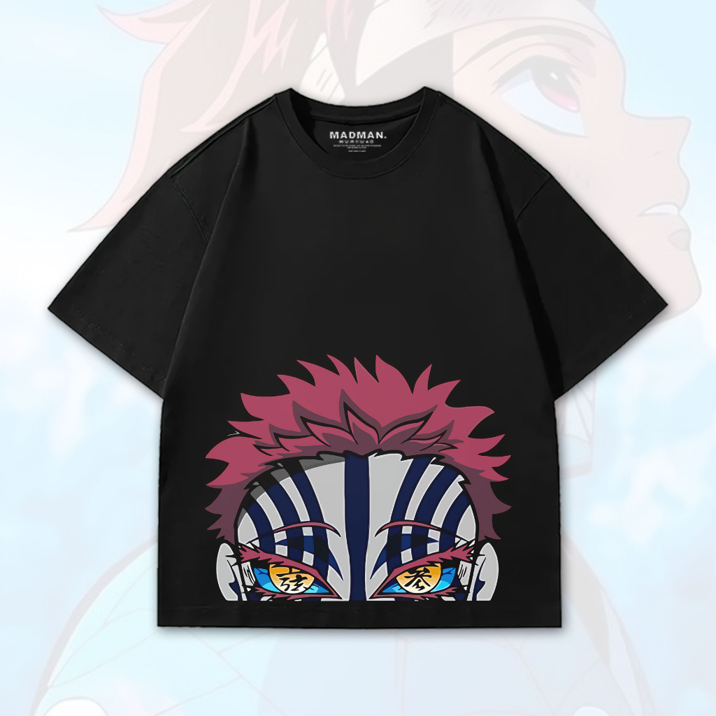 MADMAN เสื้อยืดโอเวอร์ไซส์ DEMON SLAYER "AKAZA" | โฮ | PSDS - 1
