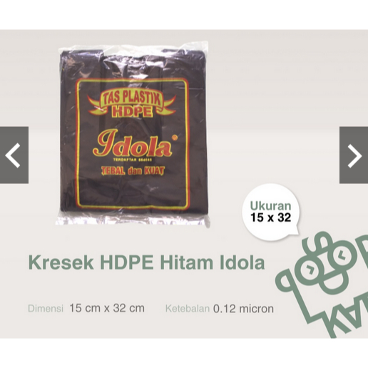 Hitam Idola ถุงพลาสติก HDPE พลาสติกสีดํา ขนาด 15 บรรจุ 100 แผ่น