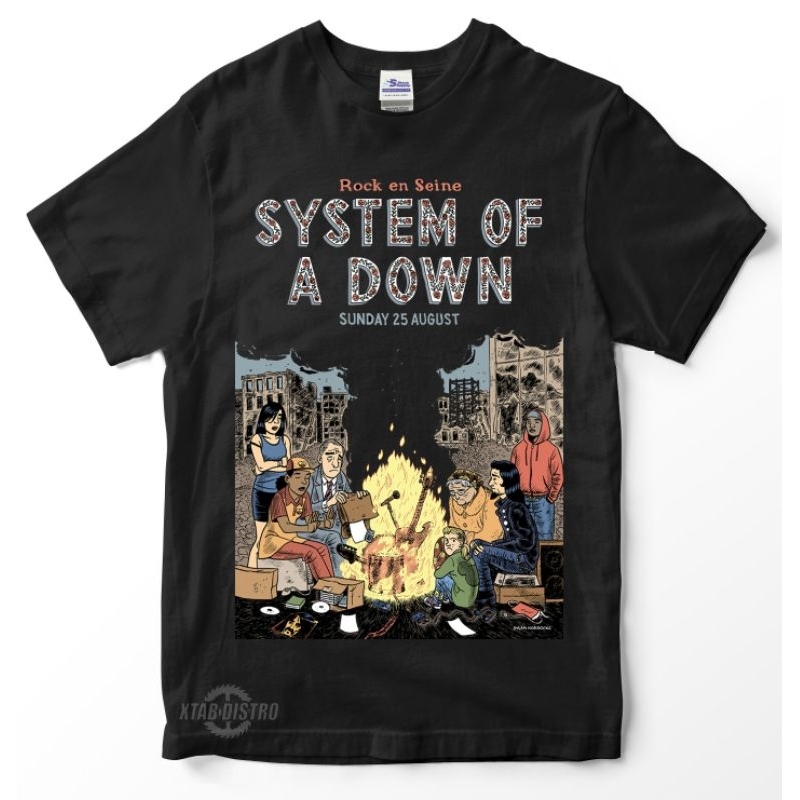 SYSTEM OF A DOWN Rock en ไฟเลี้ยว เสื้อยืดพรีเมี่ยม โซดสับ suey