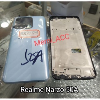 Cessing Hausing Fullset กรอบ Lcd Realme Narzo 50A Backdor + แผ่นรองจาน Lcd กรอบกระดูกกลาง